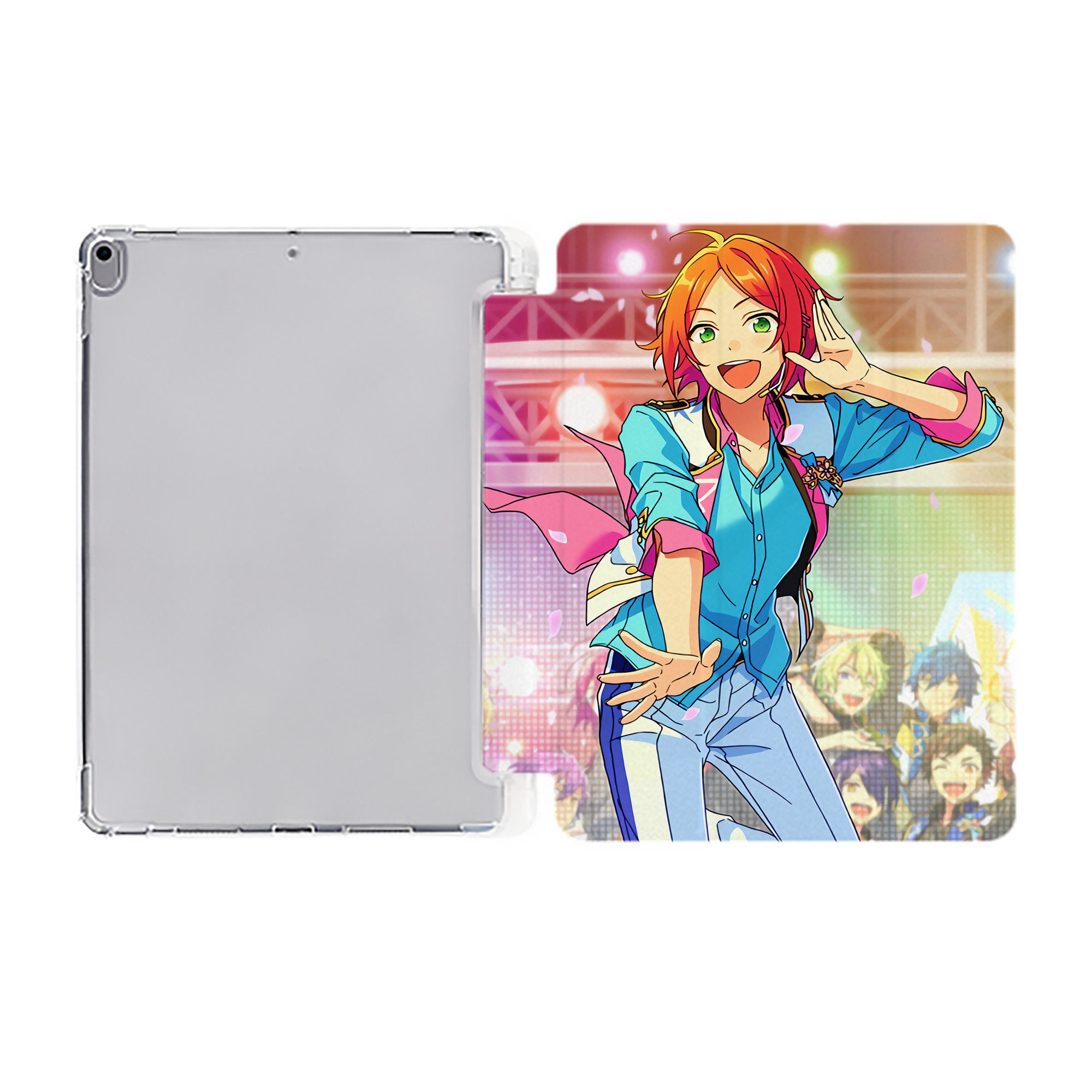 （画像用） あんさんぶるスターズ! Ensemble Stars IPad ケース ペン収納付き 三つ折りスタンド PUレザー×シリコン 対応機種9.5/10.5/10.9インチ